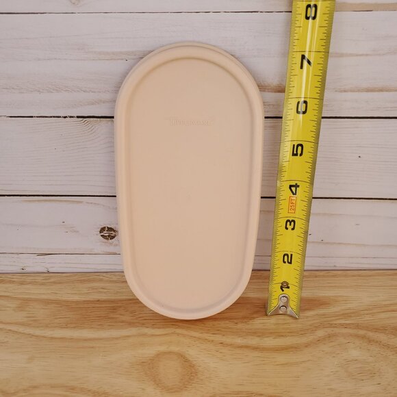 VTG NOS Tupperware Replacement Lid #1616-24 For Modular Mates Beige Oval Plastic - Picture 5 of 5